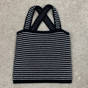 NWT Ann Taylor black and white knitted tank sz sm
